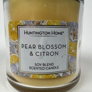 Huntington Home Pear Blossom & Citron Scent - 6.5oz Jar Candle Soy Blend New
